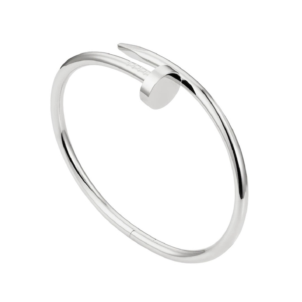 Nail Cuff Bangle Bracelet in Silver
